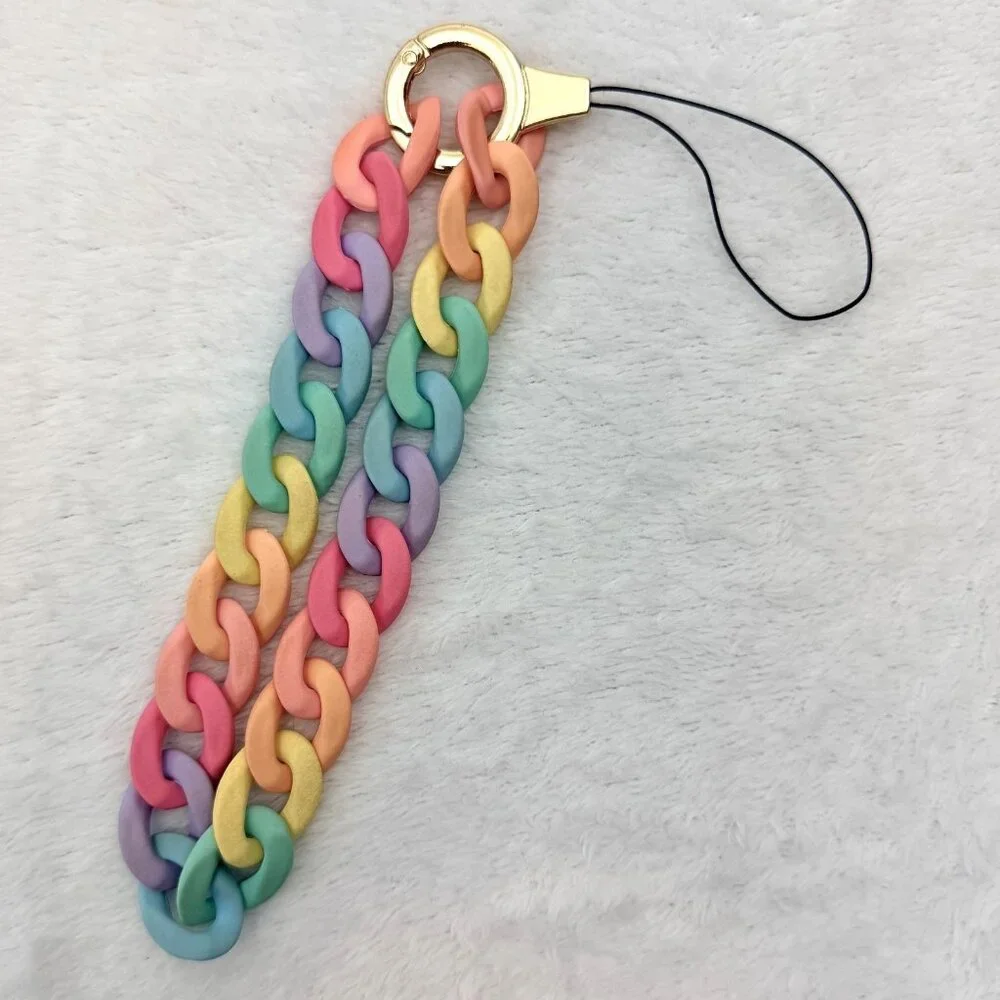 GSHLLO Acrylic Wrist Cell Phone Chain Strap Pastel 20cm